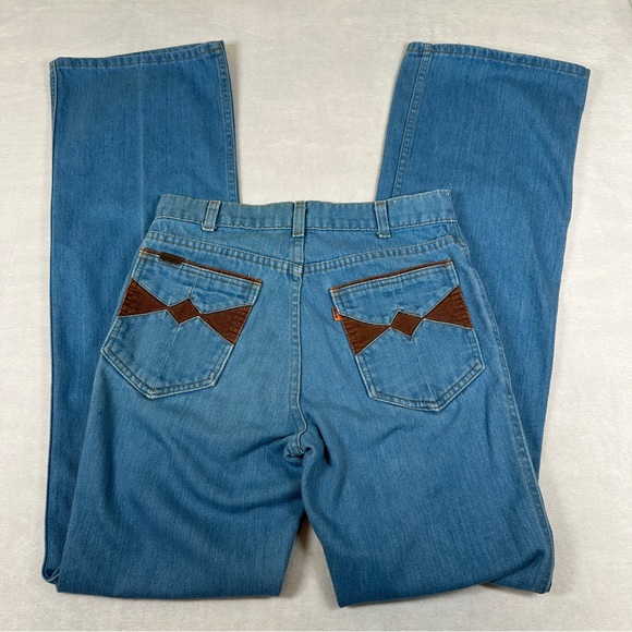 Levi’s vintage 70s jeans flare corduroy high rise hippie boho retro disco bell - Picture 2 of 13